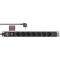 Preview: InLine® 19" Steckdosenleiste, 7-fach Schutzkontakt, mit Schalter, 2m, schwarz