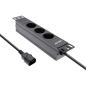 Preview: InLine® 10" Steckdosenleiste, 3-fach Schutzkontakt, C14 Anschluss, ohne Schalter