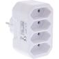 Preview: InLine® Steckdosenadapter, Schutzkontakt Stecker an 4x Eurobuchse, weiß