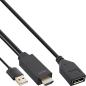 Preview: InLine® HDMI ST zu DisplayPort BU Konverter Kabel, 4K, schwarz/gold, 0,3m
