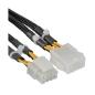 Preview: InLine® Strom Verlängerung intern, 2x4pol ST zu 8pol BU, Mainboard, 0,30m