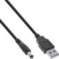 Preview: InLine® USB DC Stromadapterkabel, USB A Stecker zu DC 5,5x2,50mm Hohlstecker, sc