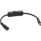 Preview: InLine® DC Kabel mit Schalter, DC ST/BU 5,5x2,1mm, AWG 18, schwarz, 0,20m