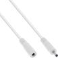 Preview: InLine® DC Verlängerungskabel, DC Stecker/Buchse 3,5x1,35mm, AWG 18, weiß 0,5m