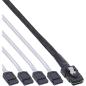 Preview: InLine® SAS Anschlusskabel, Mini SAS SFF8087 an 4x SATA, Crossover, OCF, 0,5m