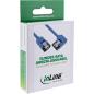 Preview: InLine® SATA 6Gb/s Anschlusskabel rund, abgew. rechts, blau, mit Lasche, 0,3m