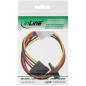Preview: InLine® Strom Kabel intern, 1x 13,34cm (5,25") an 2x 15pol SATA, 0,30m