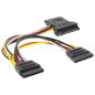 Preview: InLine® SATA Stromadapterkabel, SATA Stecker / Buchse, an 2x SATA Stecker, 0,15m