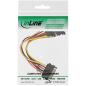 Preview: InLine® SATA Strom-Y-Kab., SATA BU/2x SATA ST gew., m. Sicherheitslaschen, 0,15m