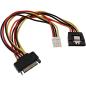 Preview: InLine® SATA Stromadapapterkabel, SATA BU an SATA ST + 8,89cm (3,5") Stecker