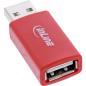 Preview: InLine® USB-Datenblocker, Adapter USB-A Stecker an USB-A Buchse, 5 V, 1,5 A