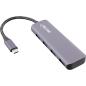 Preview: InLine® USB 3.2 Hub, USB-C zu 4x USB A 10Gb/s, Metallgehäuse, grau
