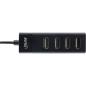 Preview: InLine® USB 2.0 Hub, 4 Port, schwarz, mit USB DC Kabel, Kabel 30cm, schmal
