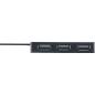 Preview: InLine® USB 2.0 Hub, 4 Port, schwarz, mit USB DC Kabel, Kabel 30cm