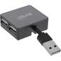 Preview: InLine® USB 2.0 4-Port Hub, USB-A Stecker auf 4x USB-A Buchse, Kabel 4cm