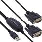 Preview: InLine® USB 2.0 zu 2x Seriell Adapterkabel Stecker A an 2x 9pol SubD ST, 1,5m