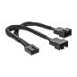 Preview: InLine® Y-Kabel für Lüfter PWM, 4pol Molex  1 Stecker / 2 Buchse, 0,15m
