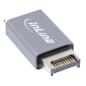 Preview: InLine® USB 3.2 Adapter, intern USB-E Frontpanel Stecker zu USB-A Buchse