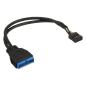 Preview: InLine® USB 2.0 zu 3.0 Adapterk. int., USB 2.0 Mainb./USB 3.0 int., 0,15m