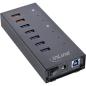 Preview: InLine® USB 3.0 Hub, 7 Port, Aluminiumgehäuse, schwarz, mit 2,5A Netzteil