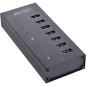Preview: InLine® USB 3.0 Hub, 7 Port, Aluminiumgehäuse, schwarz, mit 2,5A Netzteil