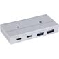 Preview: InLine® 4-Port Magnetic USB Hub, 2x USB-C, 2x USB-A, 10Gb/s, Aluminiumgehäuse
