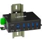 Preview: InLine® USB 3.2 Gen.1 Industrie-Hub, 4 Port, Aluminiumgehäuse, mit Netzteil