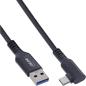 Preview: InLine® USB 3.2 Gen.1 Kabel, USB-C St gewinkelt - USB-A St für VR, schwarz, 5m