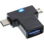 Preview: InLine® USB 3.1/2.0 T-Adapter, USB-C Stecker oder Micro-USB an A Buchse