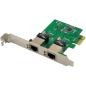 Preview: InLine® Dual Gigabit Netzwerkkarte, 2x RJ45 1Gb/s, PCIe x1, inkl. LP Slotblech