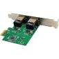 Preview: InLine® Dual Gigabit Netzwerkkarte, 2x RJ45 1Gb/s, PCIe x1, inkl. LP Slotblech