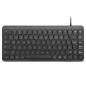 Preview: Perixx PERIBOARD-414 B DE, kabelgebundene Mini USB Tastatur, leise Tasten