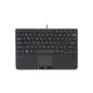 Preview: Perixx PERIBOARD-525 US Mini-USB-Tastatur mit Touchpad, USB-Hub, schwarz