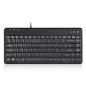 Preview: Perixx PERIBOARD-505H PLUS US, Mini USB-Tastatur, Trackball, Hub, schwarz