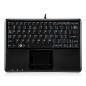 Preview: Perixx PERIBOARD-510 H PLUS US, Mini USB-Tastatur, Touchpad, Hub, schwarz