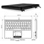Preview: Perixx PERIBOARD-510 H PLUS US, Mini USB-Tastatur, Touchpad, Hub, schwarz