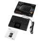 Preview: Perixx PERIBOARD-510 H PLUS US, Mini USB-Tastatur, Touchpad, Hub, schwarz