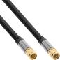 Preview: InLine® Premium SAT-Kabel, 4x geschirmt, 2x F-Stecker, >110dB, schwarz, 3m