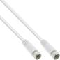 Preview: InLine® SAT-Anschlusskabel, 2x geschirmt, 2x F-Stecker, >75dB, weiß, 5m