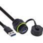 Preview: InLine® USB-A-Kabelkupplung, IP68, geschirmt, Buchse zu Stecker, 50cm