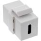 Preview: InLine® USB 3.1 Keystone Snap-In Einsatz, USB-C Buchse / Buchse, weiß