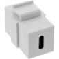 Preview: InLine® USB 3.1 Keystone Snap-In Einsatz, USB-C Buchse / Buchse, weiß
