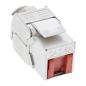 Preview: InLine® Keystone RJ45 Buchse, SNAP-In, Cat.6a, mit Staubschutz rot