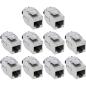 Preview: InLine® Keystone RJ45 Buchse Slim SNAP-In Cat.6A, integr. Kabelbinder, 10er Pack