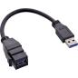 Preview: InLine® USB 3.2 Gen1 Adapterkabel, USB A Stecker / Keystone Buchse, 0,2m