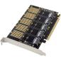 Preview: InLine® Schnittstellenkarte, PCIe x16 zu 5x M.2 Key B SATA, inkl. Low-Profile