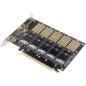 Preview: InLine® Schnittstellenkarte, PCIe x16 zu 5x M.2 Key B SATA, inkl. Low-Profile