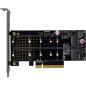 Preview: InLine® PCIe Karte zu 2x intern NVMe M.2 Key M – Bifurcation, PCIe x8