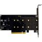 Preview: InLine® PCIe Karte zu 2x intern NVMe M.2 Key M – Bifurcation, PCIe x8