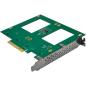 Preview: InLine® PCIe Karte zu 2x intern U.2 NVMe SFF-8639 – Bifurcation, PCIe x8, breit